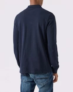 Weekend Offender Boman Long Sleeve Polo Shirt Navy -Fashion sportswear POAW2323 BOMAN NAVY 0210 MODEL