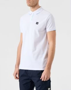 Weekend Offender Rivas Polo Shirt White 8 Weekend Offender Rivas Polo Shirt White -Fashion sportswear POSS2312 RIVAS WHITE 5582 MODEL