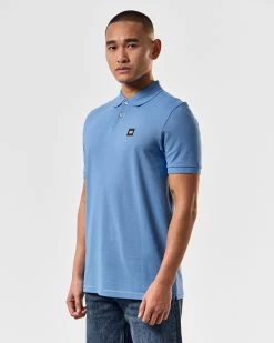 Weekend Offender Caneiros Polo Shirt Coastal Blue -Fashion sportswear POSS2401 CANEIROS COASTAL 3968 MODEL