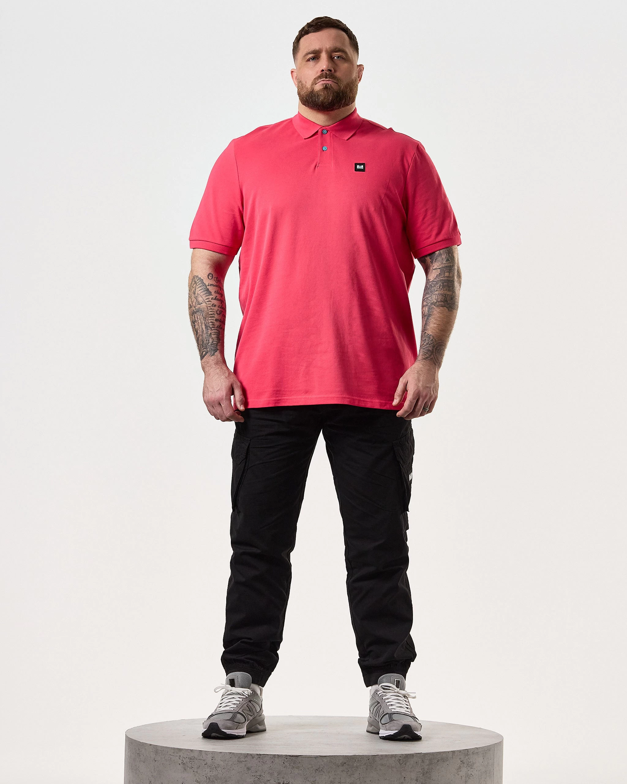 Weekend Offender Caneiros Polo Shirt Anthurium Pink - Plus Size 2 Weekend Offender Caneiros Polo Shirt Anthurium Pink - Plus Size - Image 2