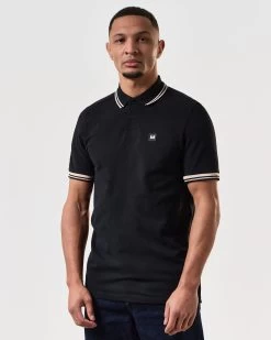 Weekend Offender Levanto Polo Shirt Black/Alabaster -Fashion sportswear POSS2408 LEVANTO BLACK 7231
