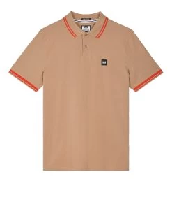 Weekend Offender Levanto Polo Shirt Cognac Brown/Pure Orange