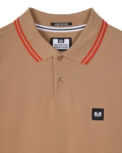 Weekend Offender Levanto Polo Shirt Cognac Brown/Pure Orange -Fashion sportswear POSS2408 LEVANTO COGNAC 10568WO
