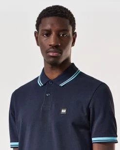 Weekend Offender Levanto Polo Shirt Navy/Saltwater Blue -Fashion sportswear POSS2408 LEVANTO NAVY 6802