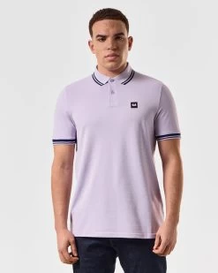 Weekend Offender Levanto Polo Shirt Periwinkle/Bright Navy -Fashion sportswear POSS2408 LEVANTO PERIWINKLE 5096 MODEL