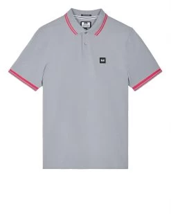 Weekend Offender Levanto Polo Shirt Smokey Grey/Anthurium Pink