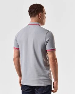 Weekend Offender Levanto Polo Shirt Smokey Grey/Anthurium Pink -Fashion sportswear POSS2408 LEVANTO SMOKEY 5080 MODEL