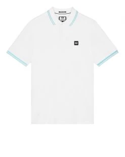 Weekend Offender Levanto Polo Shirt White/Saltwater Blue