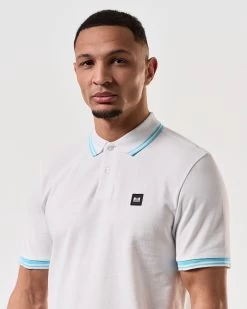 Weekend Offender Levanto Polo Shirt White/Saltwater Blue -Fashion sportswear POSS2408 LEVANTO WHITE 7237
