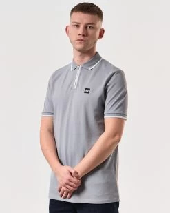 Weekend Offender Shore Polo Shirt Smokey Grey -Fashion sportswear POSS2410 SHORE SMOKEY 6148 MODEL