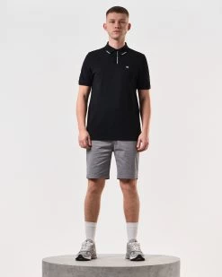Weekend Offender Rivas Polo Shirt Black/Smokey Grey 9 Weekend Offender Rivas Polo Shirt Black/Smokey Grey -Fashion sportswear POSS2411 RIVAS BLACK 6014 MODEL