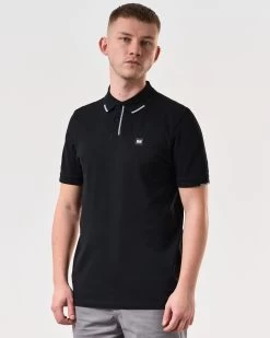Weekend Offender Rivas Polo Shirt Black/Smokey Grey 10 Weekend Offender Rivas Polo Shirt Black/Smokey Grey -Fashion sportswear POSS2411 RIVAS BLACK 6017 MODEL