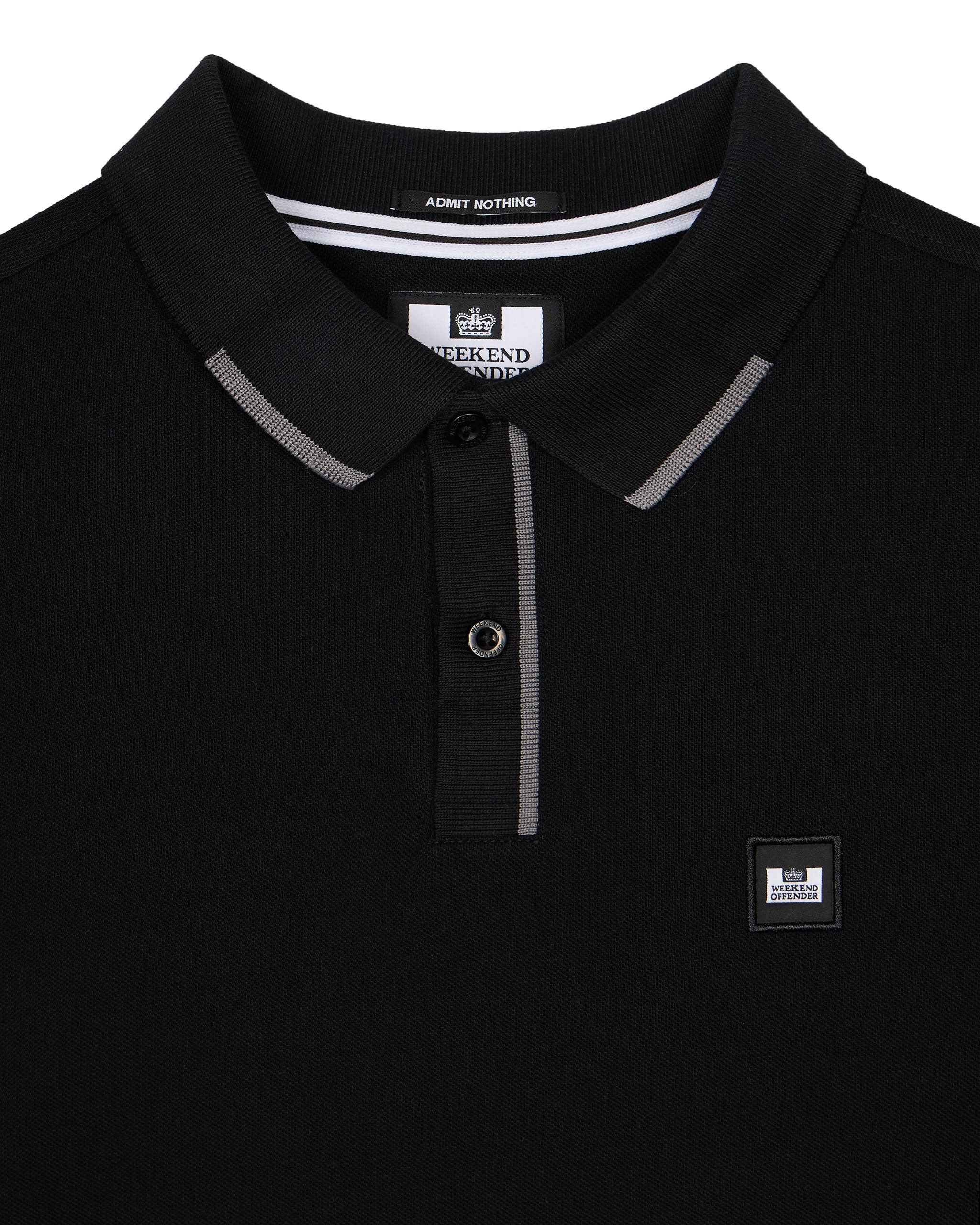 Weekend Offender Rivas Polo Shirt Black/Smokey Grey 6 Weekend Offender Rivas Polo Shirt Black/Smokey Grey - Image 6