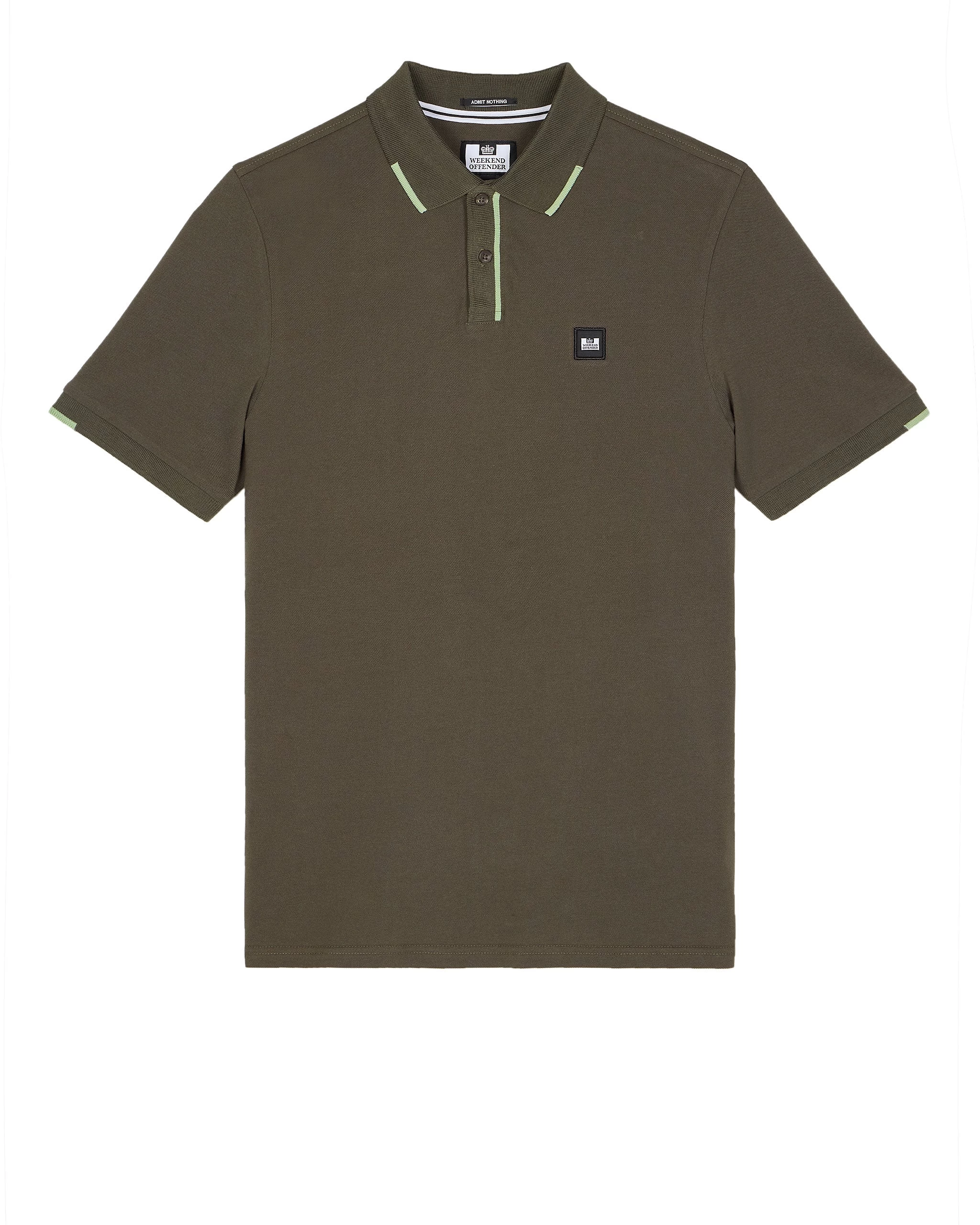 Weekend Offender Rivas Polo Shirt Castle Green/Pale Moss Green 1 Weekend Offender Rivas Polo Shirt Castle Green/Pale Moss Green
