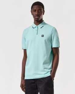 Weekend Offender Rivas Polo Shirt Celeste Green/Navy -Fashion sportswear POSS2411 RIVAS CELESTE 6772