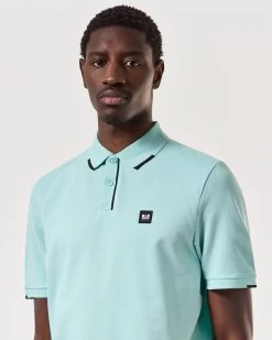 Weekend Offender Rivas Polo Shirt Celeste Green/Navy -Fashion sportswear POSS2411 RIVAS CELESTE 6774