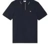 Weekend Offender Rivas Polo Shirt Navy/Cognac Brown