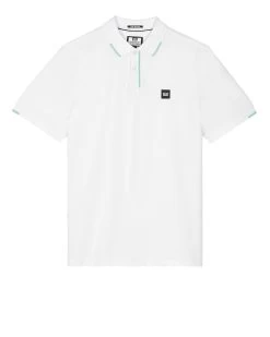 Weekend Offender Rivas Polo Shirt White/Celeste Blue