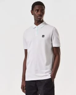 Weekend Offender Rivas Polo Shirt White/Celeste Blue -Fashion sportswear POSS2411 RIVAS WHITE 6766