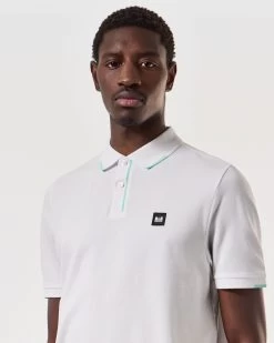 Weekend Offender Rivas Polo Shirt White/Celeste Blue -Fashion sportswear POSS2411 RIVAS WHITE 6767