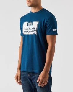 Weekend Offender Bonpensiero Graphic T-Shirt Juniper Blue -Fashion sportswear PTAW2316 BONPENSIERO JUNIPER 0338 MODEL