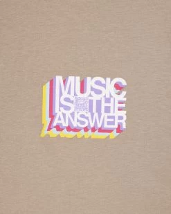 Weekend Offender Music Is The Answer Graphic T-Shirt Bark -Fashion sportswear PTSS23 08 MUSIC IS THE ANSWER BARK 5543