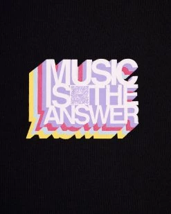 Weekend Offender Music Is The Answer Graphic T-Shirt Black -Fashion sportswear PTSS2308 MUSIC IS THE ANSWER BLACK 6300