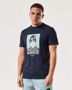 Weekend Offender Forever Graphic T-Shirt Navy -Fashion sportswear PTSS2401 FOREVER NAVY 4884 MODEL