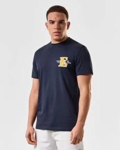 Weekend Offender Ryder Graphic T-Shirt Navy -Fashion sportswear PTSS2412 RYDER NAVY 4855 MODEL