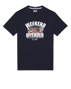 Weekend Offender Pyramid Graphic T-Shirt Navy