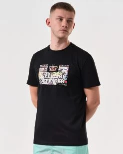 Weekend Offender Keyte Graphic T-Shirt Black -Fashion sportswear PTSS2419 KEYTE BLACK 6245 MODEL