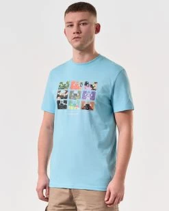 Weekend Offender Hanover Graphic T-Shirt Saltwater Blue -Fashion sportswear PTSS2422 HANOVER SALTWATER 5798 MODEL