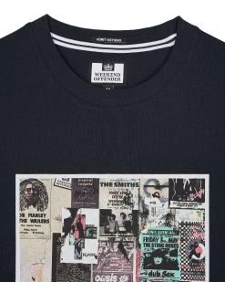Weekend Offender Posters Graphic T-Shirt Navy -Fashion sportswear PTSS2423 POSTERS NAVY 3437