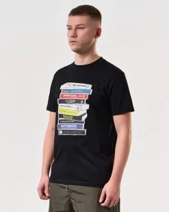 Weekend Offender Cassettes Graphic T-Shirt Black -Fashion sportswear PTSS2424 CASSETS BLACK 6413 MODEL