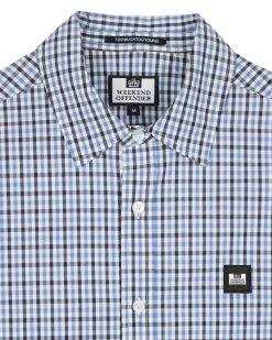 Weekend Offender Lisbon Shirt Blue House Check -Fashion sportswear SHAW23 03 LISBON BLUE HOUSE CHECK 2068