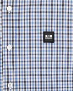 Weekend Offender Lisbon Shirt Blue House Check -Fashion sportswear SHAW23 03 LISBON BLUE HOUSE CHECK 2069