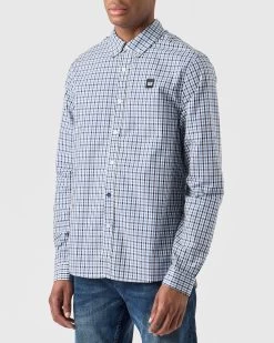 Fashion sportswear -Fashion sportswear SHAW2303 LISBON BLUE CHECK 0137 MODEL