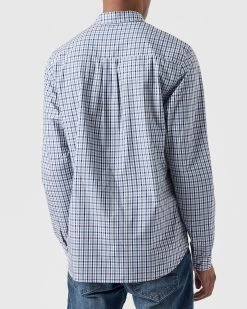 Weekend Offender Lisbon Shirt Blue House Check -Fashion sportswear SHAW2303 LISBON BLUE CHECK 0138 MODEL