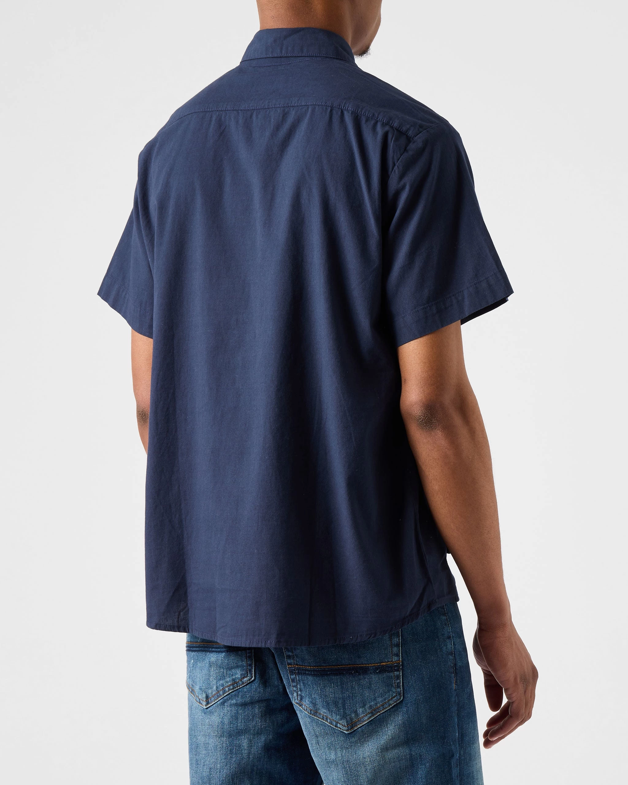 Weekend Offender Barboza Poplin Shirt Navy 3 Weekend Offender Barboza Poplin Shirt Navy - Image 3