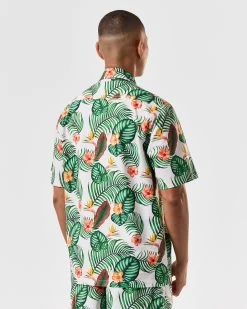 Weekend Offender White Lotus Shirt White Lotus Print -Fashion sportswear SHSS2406 WHITE LOTUS SHIRT WHITE LOTUS 4144 MODEL