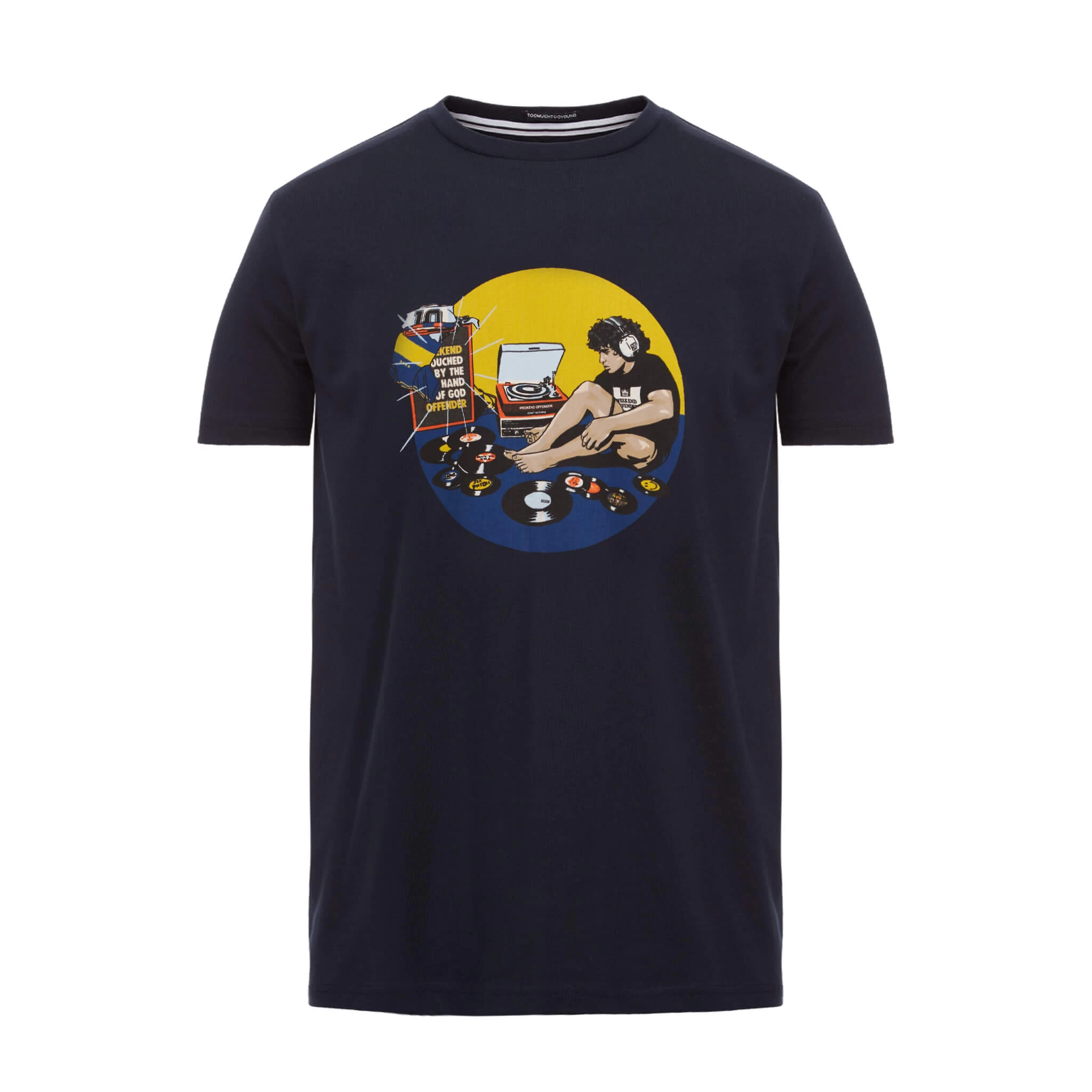Weekend Offender Hand Of God Graphic T-Shirt Navy 1 Weekend Offender Hand Of God Graphic T-Shirt Navy