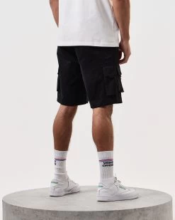 Weekend Offender Mascia Cargo Shorts Black -Fashion sportswear STSS24 MASCIA BLACK 7339