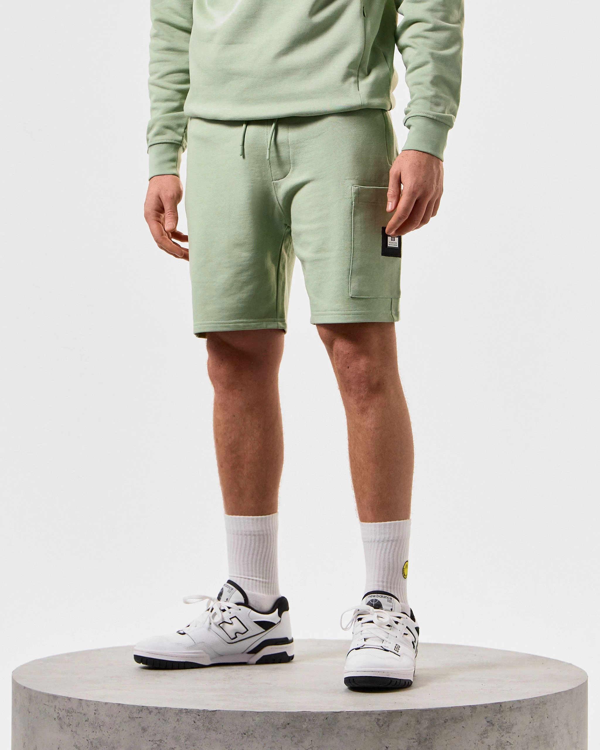 Weekend Offender Hawkins Jogger Shorts Pale Moss Green 3 Weekend Offender Hawkins Jogger Shorts Pale Moss Green - Image 3