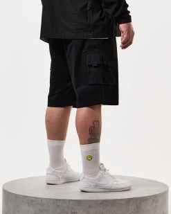 Weekend Offender Mascia Cargo Shorts Black - Plus Size -Fashion sportswear STSS2404X MASCIA BLACK 8046 PLUS