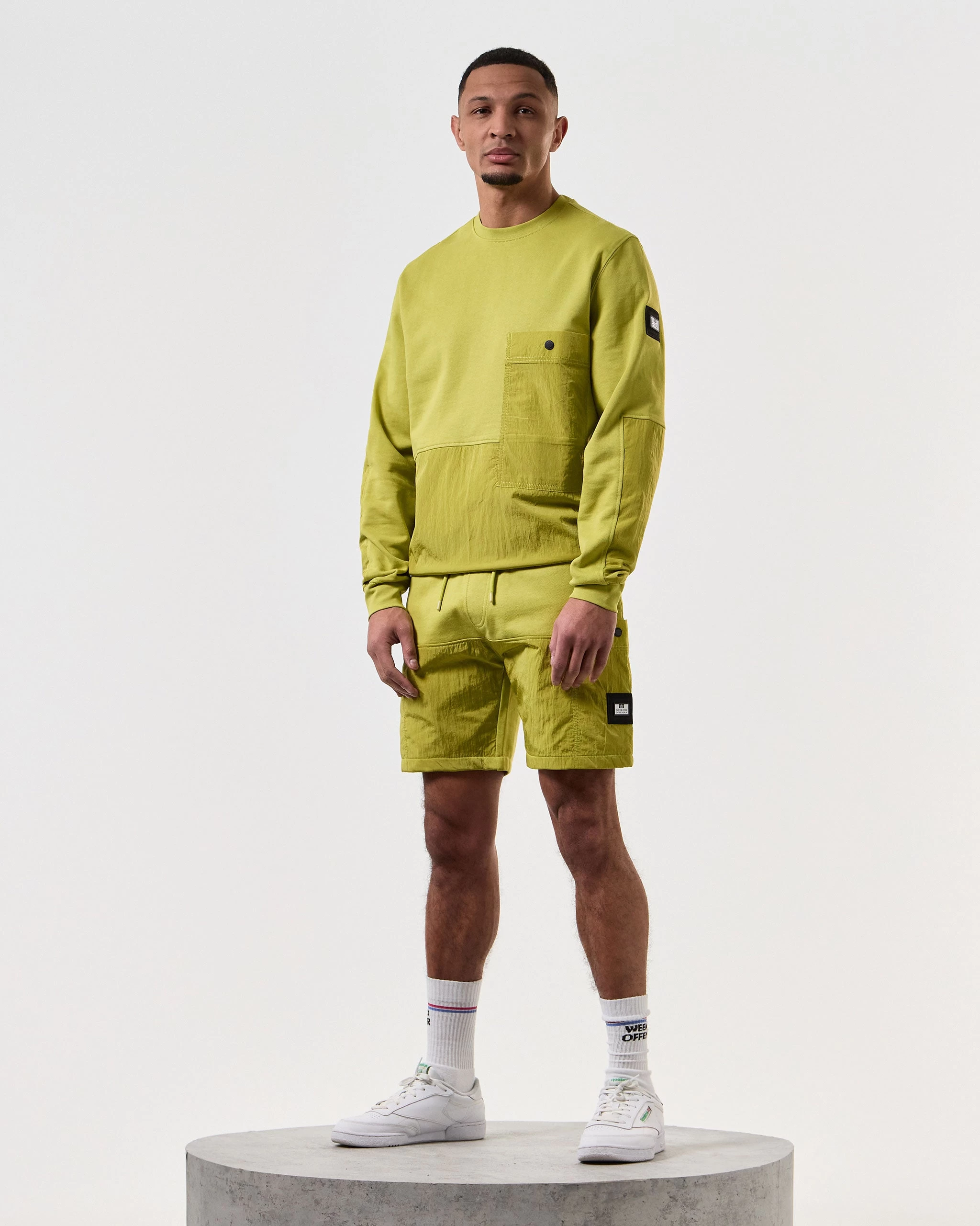 Weekend Offender Azeez Parachute Pocket Shorts Limeish Green 2 Weekend Offender Azeez Parachute Pocket Shorts Limeish Green - Image 2