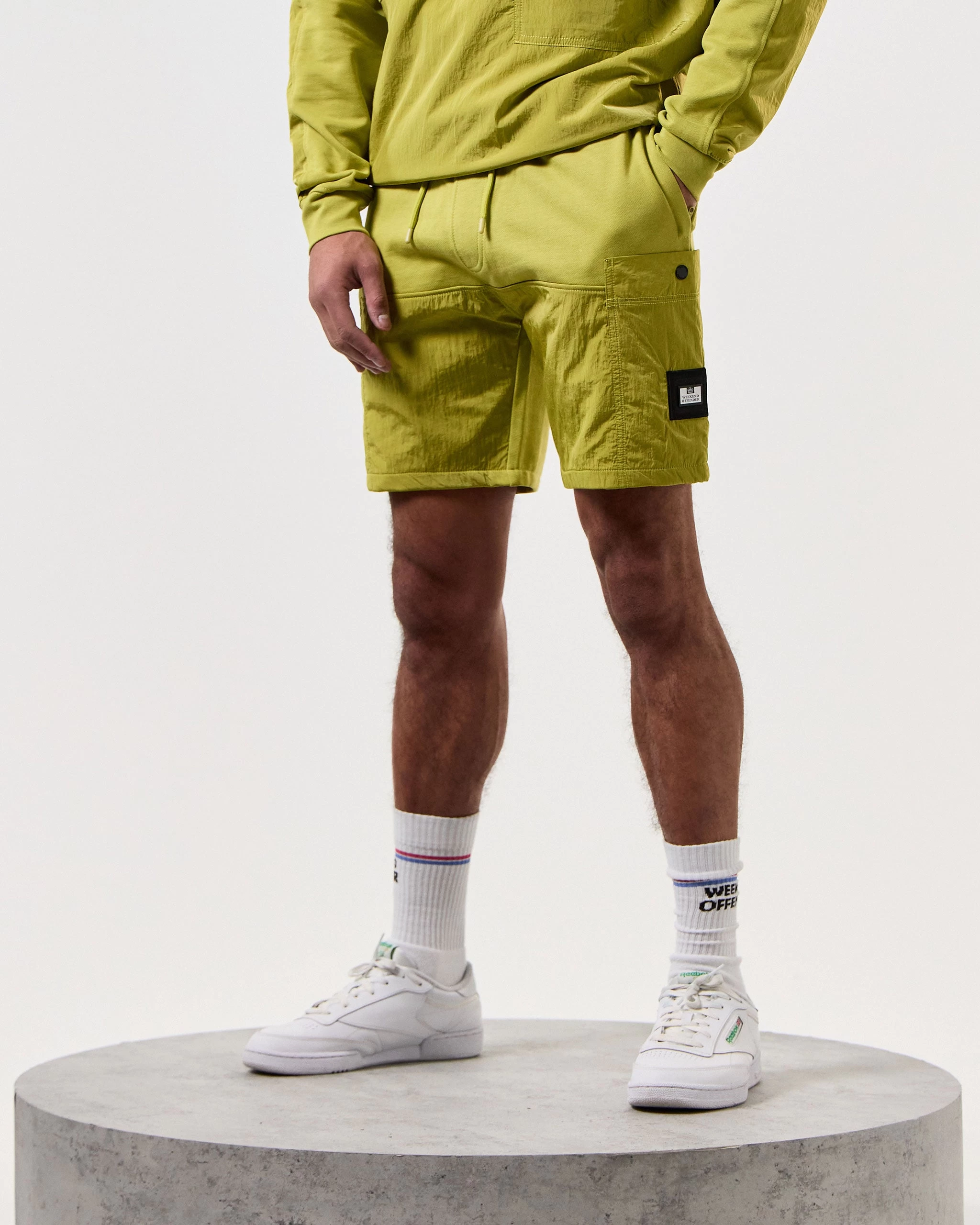 Weekend Offender Azeez Parachute Pocket Shorts Limeish Green 3 Weekend Offender Azeez Parachute Pocket Shorts Limeish Green - Image 3