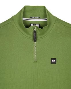Weekend Offender Faraone Quarter Zip Sweatshirt Seaweed Green -Fashion sportswear SWAW23 10 FARAONE SEAWEED 2385 RECOLOUR