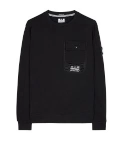 Weekend Offender Adiel Mesh Pocket Sweatshirt Black