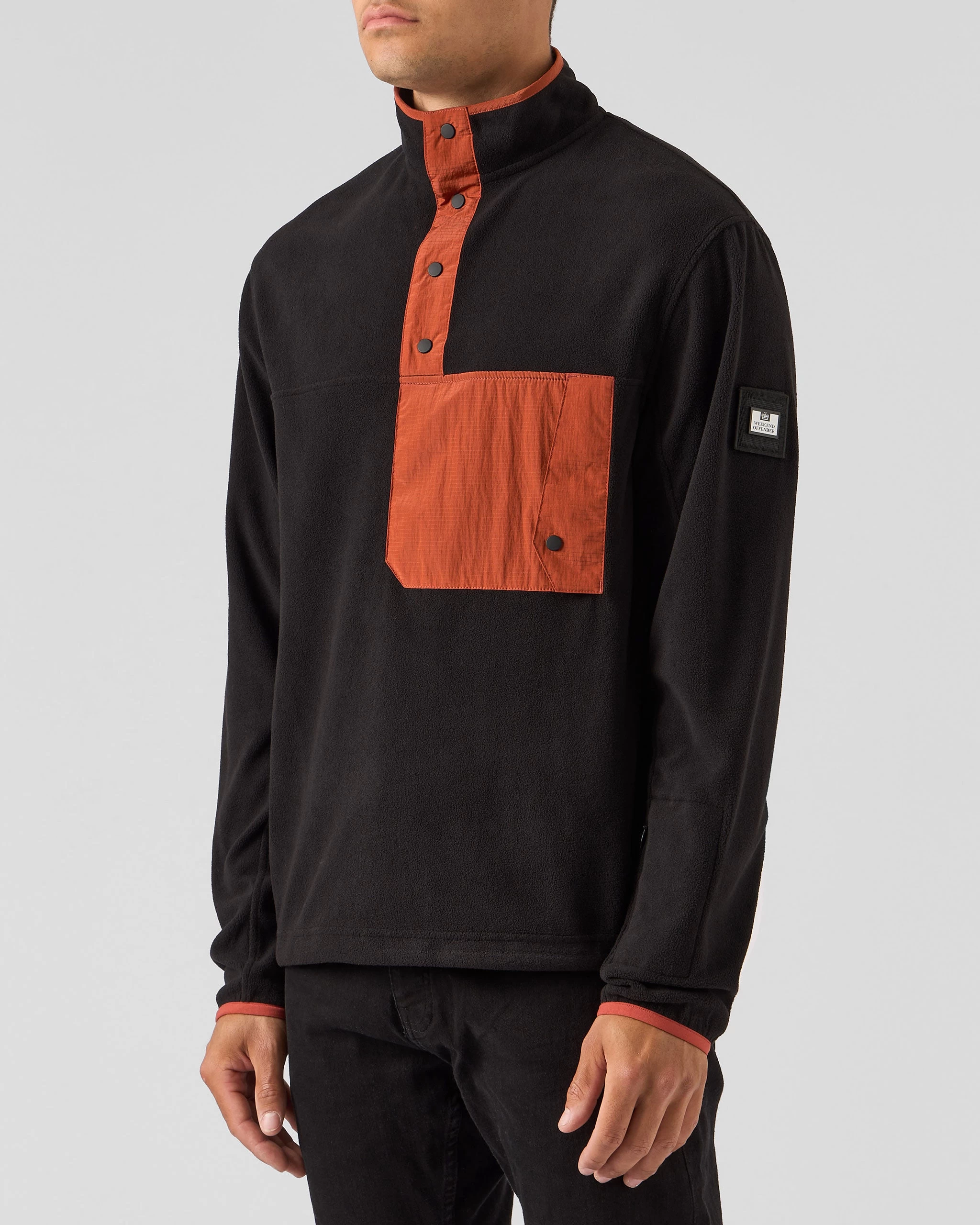 Weekend Offender Cruz Polar Fleece Black/Orange Peel 2 Weekend Offender Cruz Polar Fleece Black/Orange Peel - Image 2