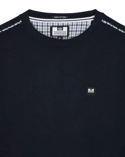 Weekend Offender Vega Sweatshirt Navy/Blue House Check -Fashion sportswear SWAW2312 VEGA NAVY BLUE CHECK 0212